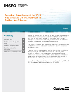 Report on Surveillance of the West Nile Virus and Other Arboviruses in Québec: 2016 Season