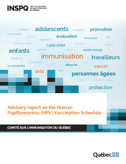 Advisory report on the Human Papillomavirus (HPV) Vaccination Schedule