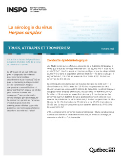 La sérologie du virus Herpes simplex : trucs, attrapes et tromperies!
