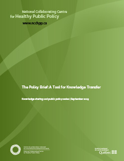 The Policy Brief: A Tool for Knowledge Transfer