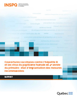 Couvertures vaccinales contre l’hépatite B  et les virus du papillome humain en 4e année du primaire : état d’implantation des mesures recommandées