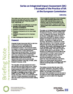 Series on Integrated Impact Assessment (IIA): 2-Example of the Practice of IIA  at the European Commission