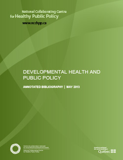 DEVELOPMENTAL HEALTH AND PUBLIC POLICY