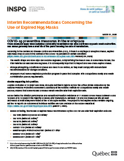 Interim Recommendations Concerning the Use of Expired N95 Masks