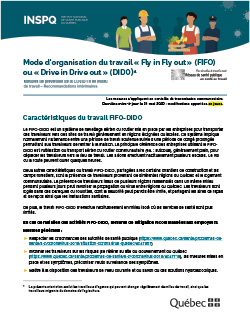 COVID-19 : Recommandations intérimaires concernant le mode d'organisation du travail «Fly in Fly out» ou «Drive in Drive out»
